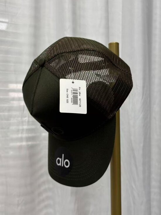 ALO Yoga Embroidered Logo Trucker Hat in Invisible Green? main image 4